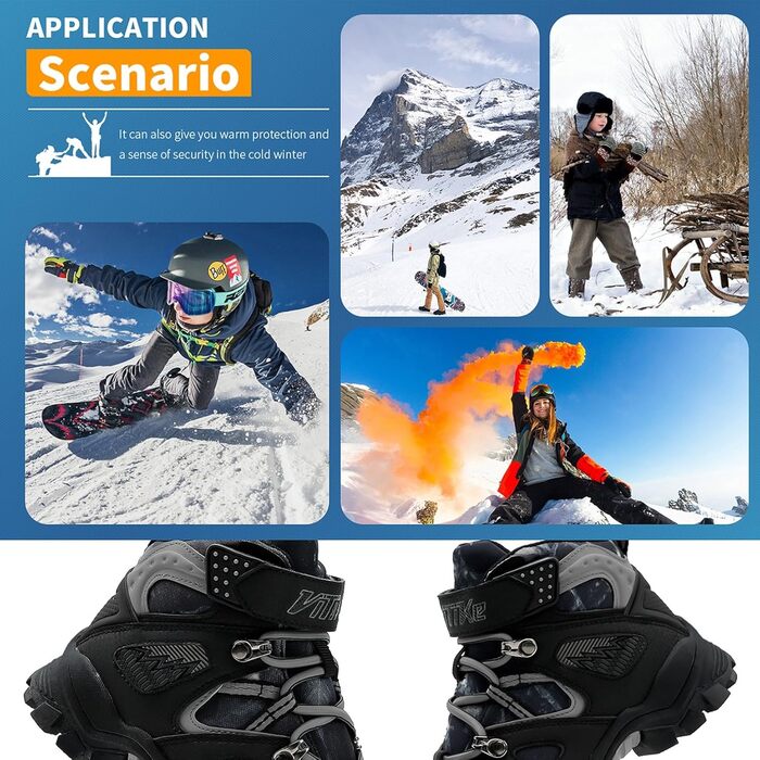 Дитячі зимові черевики Elaphurus: теплі, зручні для ходьби та трекінгу (40 EU, камуфляж чорний)