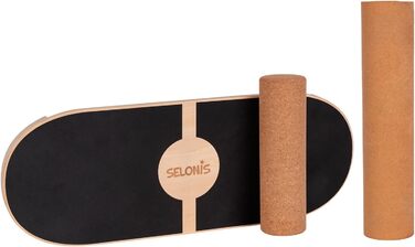 Балансборд дерев'яний для дорослих та дітей: тренування координації, фізіотерапія, серфінг, скейтборд, фітнес, кросфіт, йога. З матом та без. 80x30 см. Натуральне дерево