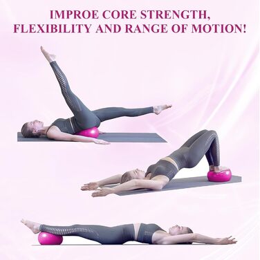 Фітбол Flintronic 55/65 см з насосом, для йоги, фітнесу, вагітності та пілатесу. Анти-burst, товстий. Рожевий