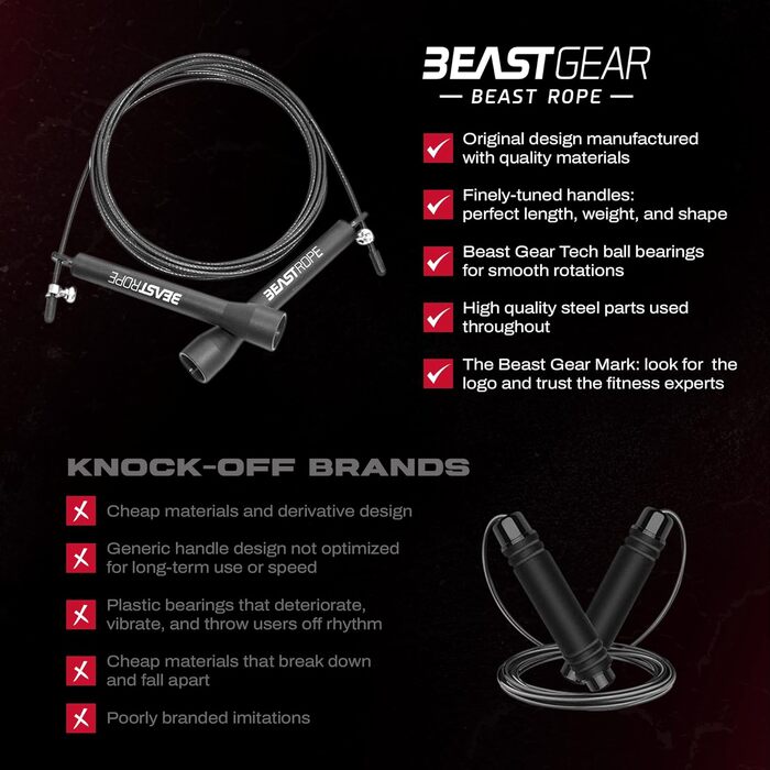 Стрибкове канат Beast Gear: сталевий, легкий, регульований, для MMA, HIIT, чорний