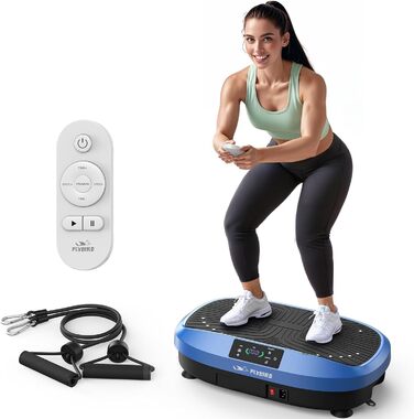 Вібраційна платформа FLYBIRD для всього тіла з пультом дистанційного керування, 120 швидкостей, 150 кг, N-блакитний (Переможець тесту 2025)