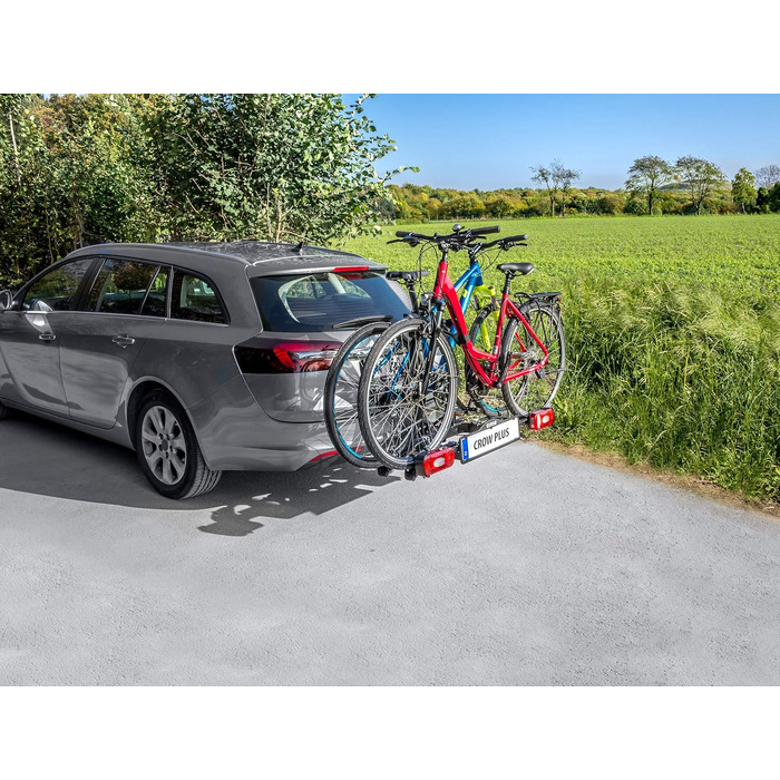 Велосипедний багажник EUFAB CROW BASIC для 2 велосипедів (E-bike), на фаркоп, частково зібраний, чорний