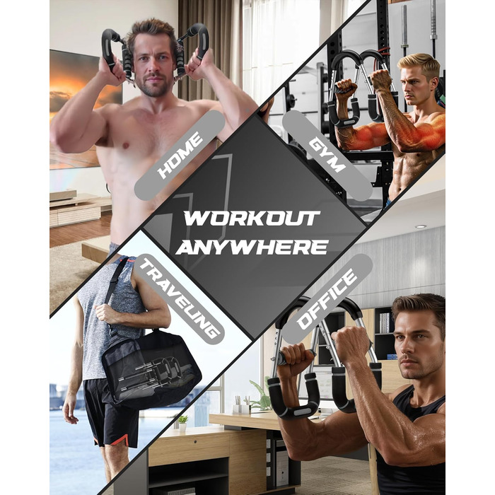 Тренажер для рук Twister з 6 рівнями навантаження (30-50 кг/30-150 lbs), портативний тренажер для грудних м'язів зі знімним дизайном - тренажер для грудей для чоловіків для дому, офісу та подорожей, червоний 30-100 lbs 4Spring (сірий 30-100 lbs 4Spring)