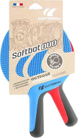 Набір ракеток для настільного тенісу Cornilleau Softbat Eco Design, 2 шт, червона/синя, універсальний розмір
