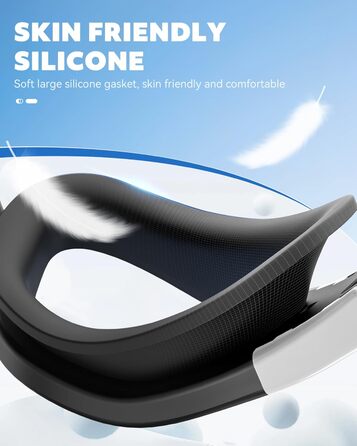 Окуляри для плавання, дорослі, поляризовані. Підходять для жінок та чоловіків. Без витоку, широкий кут огляду, захист від УФ-випромінювання, антизапітніння. Комфортні для підлітків та дорослих (чорний/світло-блакитний)