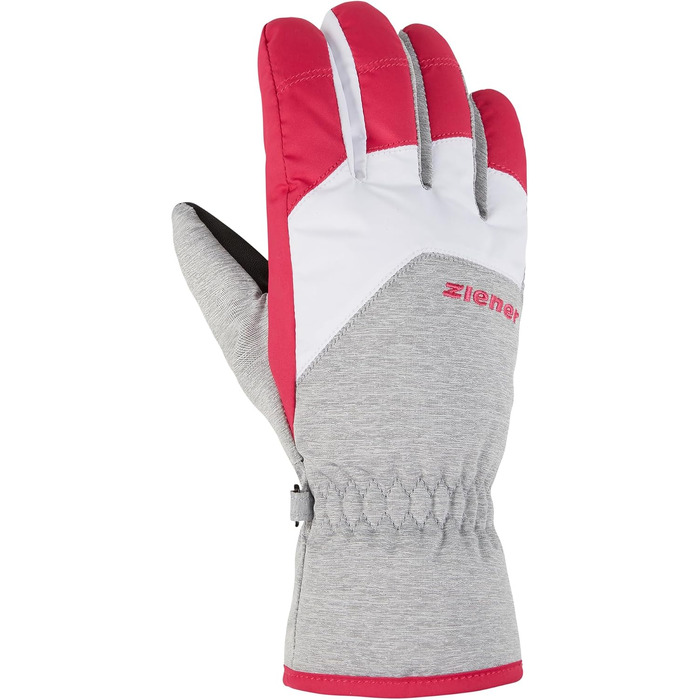 Дитячі гірськолижні рукавички Ziener Kinder Lando Glove junior для зимових видів спорту, світло-сірий з рожевим (розмір 6)