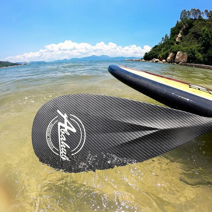 Abahub SUP весло 3-в-1 з карбону, телескопічне, 170-218 см, з сумкою, для сапборду, сірий карбоновий малюнок