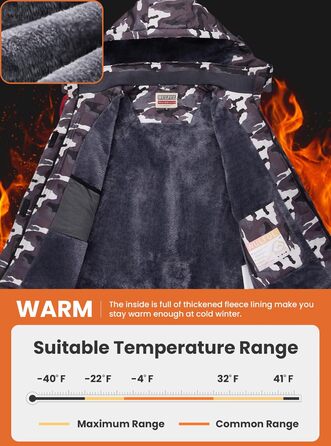 Жіноча водонепроникна куртка WULFUL для сноубордингу та лижного спорту, зимова куртка з капюшоном, камуфляжний колір чорний (XXL)