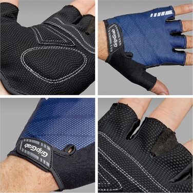 Велоперчатки GripGrab Rouleur Einsteiger (короткі пальці, XXL, темно-сині) з гелевими вставками для комфорту
