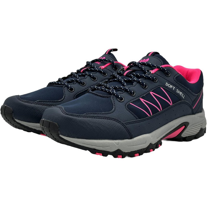 Туфлі для трекінгу та трейлраннінгу Softshell для жінок та чоловіків, 39 EU, темно-синій та фуксія