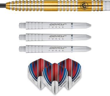 Дротики WINMAU Daryl Gurney 23 г, вольфрамові, сталевий наконечник, комплект з оперенням і держателями, професійні