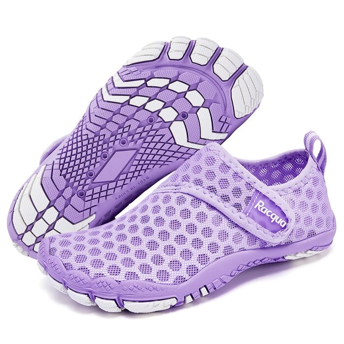 Racqua дитячі шкарпетки-тапочки для плавання та басейну, дихаючі, розмір 28-37, фіолетовий