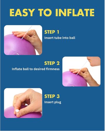 Пілябольний м'яч ProBody Pilates, 9 дюймів, для фітнесу, йоги, стабілізації та фізіотерапії, чорний