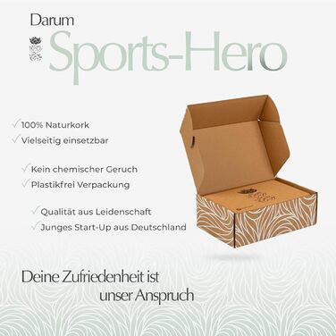 SPORTS-HERO® Блок для йоги з натуральної пробки 23x15x7,5 см – нековзний, преміум-якість, для йоги та пілатесу
