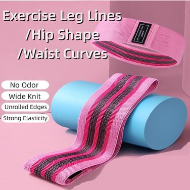 Гумові еластичні стрічки для фітнесу fdsmall 3 шт. (3 рівні опору) для сідниць та стегон, нековзні стрічки для занять йогою, пілатесом та силовим тренуванням