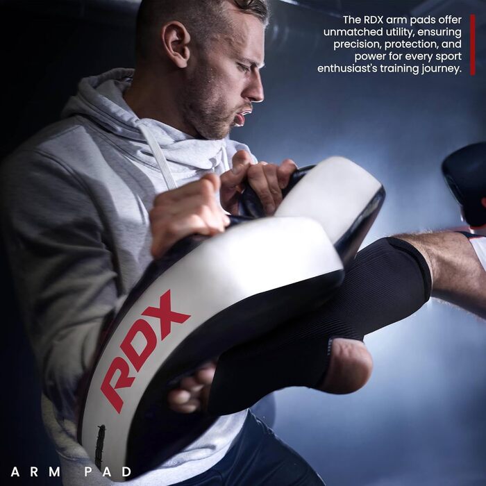 RDX Ударна подушка для єдиноборств, вигнута лапа для кікбоксингу, Муай Тай, тренувальна подушка з шкіри Maya Hide, для боксу, MMA, тайських тренувань (1 шт.)