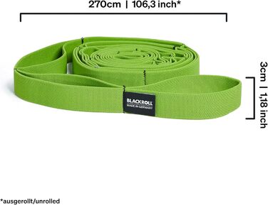 Еластична фітнес-стрічка BLACKROLL Stretch Band з петлями для мобільності, йоги та тренувань, гіпоалергенна, вироблено в Німеччині