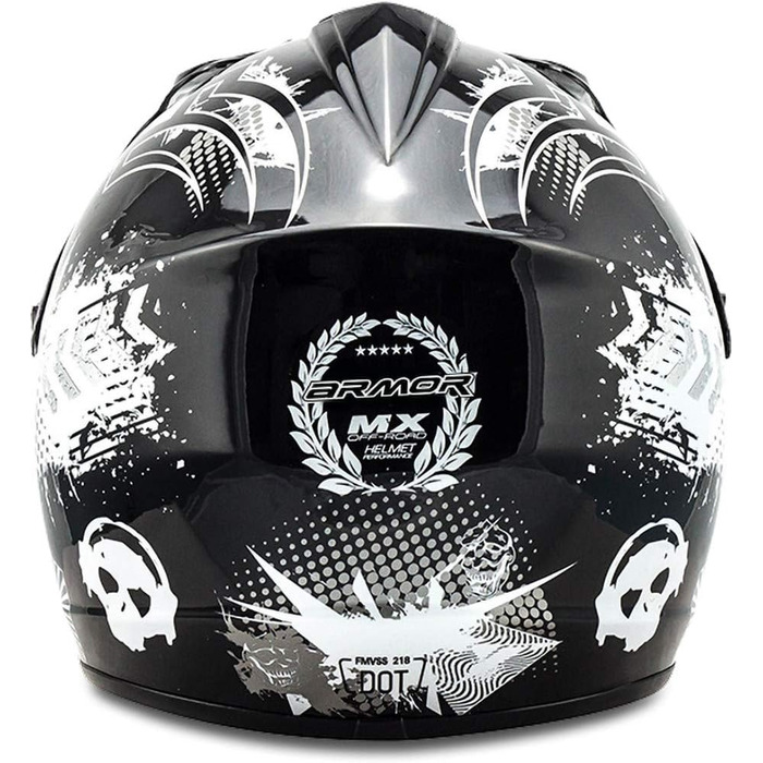 Шолом мотоциклетний ARMOR HELMETS AKC-49 'Black' для мотокросу, MTB, BMX, Downhill, Enduro. Розмір L (57-58 см).