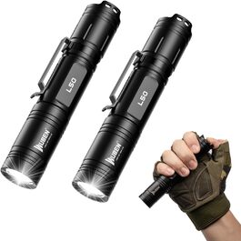 Ліхтарик WUBEN L50 LED 1200 Lumen - Тактичний ліхтарик USB, водонепроникний IP68, 5 режимів, для кемпінгу та надзвичайних ситуацій (WUBEN L50 (2 шт.))