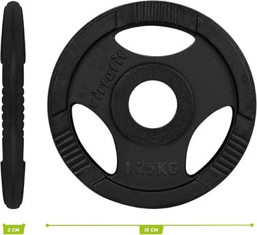 Олімпійський диск для штанги з чавуну VirtuFit, 1,25 кг