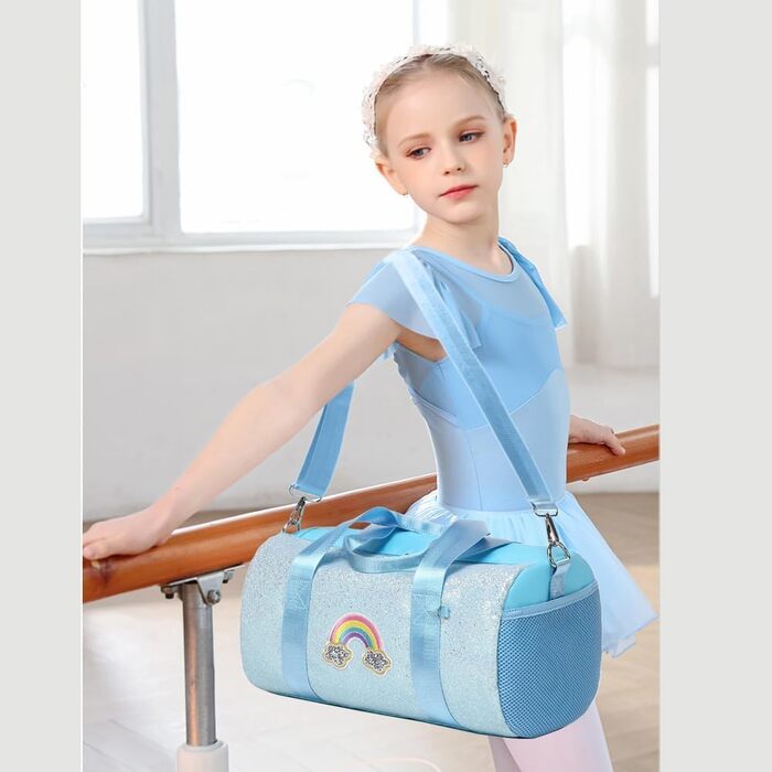 Дитяча танцювальна сумка Jumpopack з блискітками та веселкою для балету, плавання та повсякденного використання