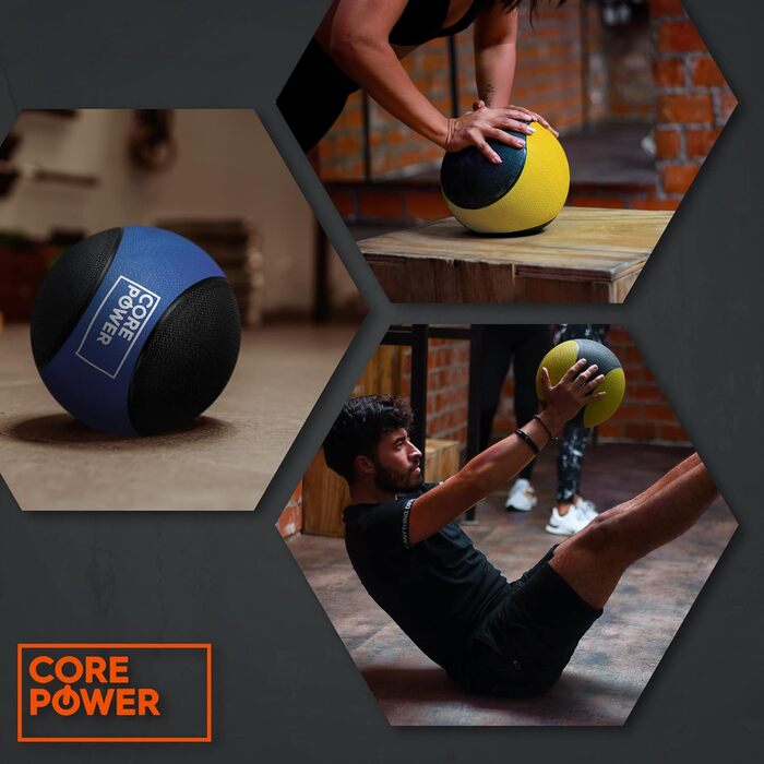 Медбол Core Power 7 кг для фітнесу, реабілітації та тренувань тіла, вага 1-10 кг, високоякісний обтяжений м'яч