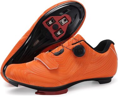 Велосипедні шкарпетки Milazzo для чоловіків – для шосе, MTB та велотренажери – дихаючі велосипедні шкарпетки, сумісні з педалями SPD, SPD-SL та Look Delta (червоний оранжевий, 47 EU)