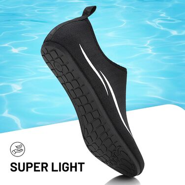 Чоботи для плавання унісекс: легкі, швидковисихаючі, для пляжу, басейну, серфінгу, йоги (44 EU, 2a Чорний)