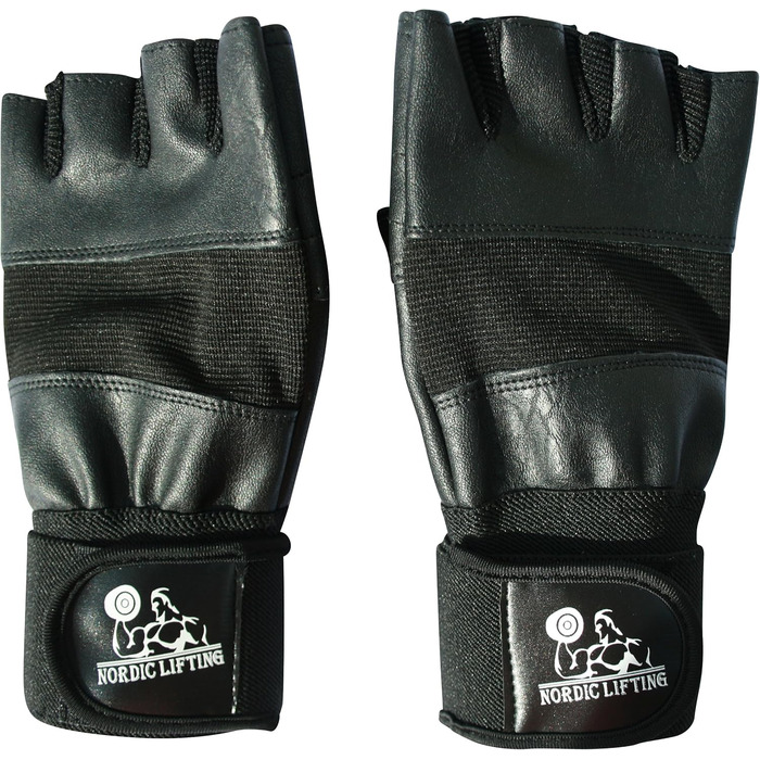 Тренувальні рукавички Nordic Lifting з фіксатором зап'ястя (30 см) – для фітнесу та крос-тренінгу – чорні, XS (для жінок та чоловіків)