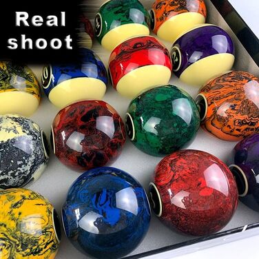 Набір для більярду преміум-класу, 16 куль, мармур-стиль, 5.4 см, чорний мармур