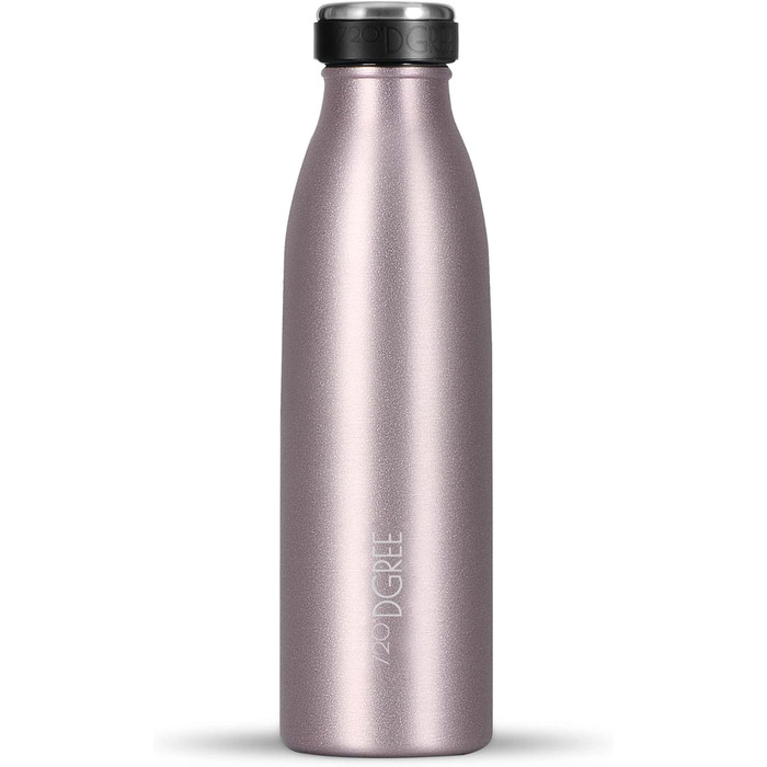 Термос-пляшка 720°DGREE milkyBottle 500 мл з нержавіючої сталі, для дітей, без BPA, герметична, підходить для газованої води, спорт, школа, колір mauve/taupe