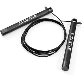 Скакалка ATLETICA J2 Speed Rope | Версія 2 з новими ручками та покращеними підшипниками | Легке сталеве канат для швидких стрибків, розминки та кардіо