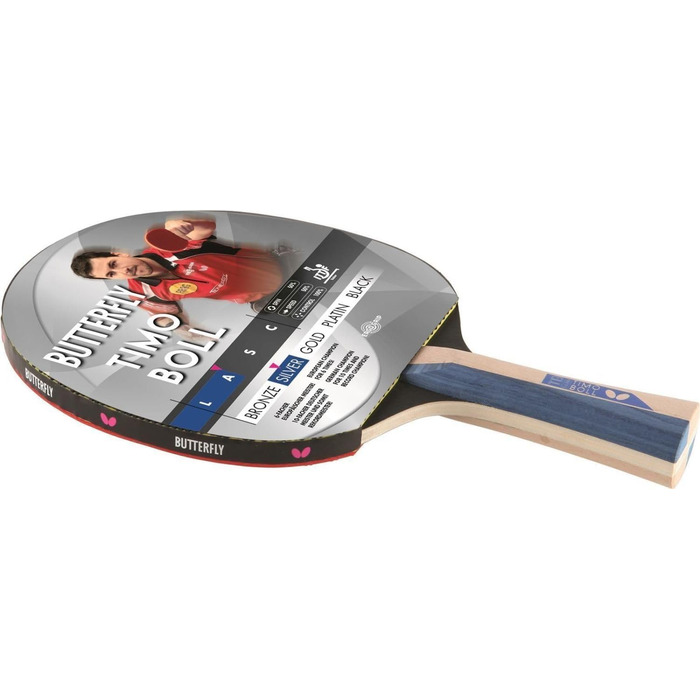 Настільна ракетка Butterfly Timo Boll Silver для настільного тенісу, ITTF сертифікат, анатомічна ручка, набір з чохлом DC2 та додатковою ракеткою, для амбітних гравців, високоякісний Addoy накладка