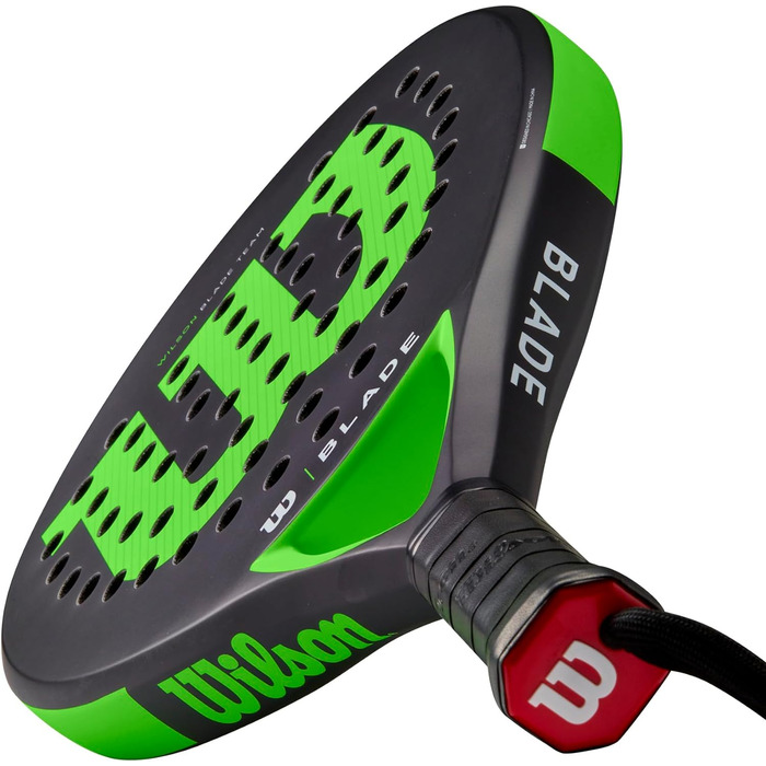 Падельна ракетка Wilson Blade Team v2, скловолокно/EVA, 370 г, чорна/неонова зелена