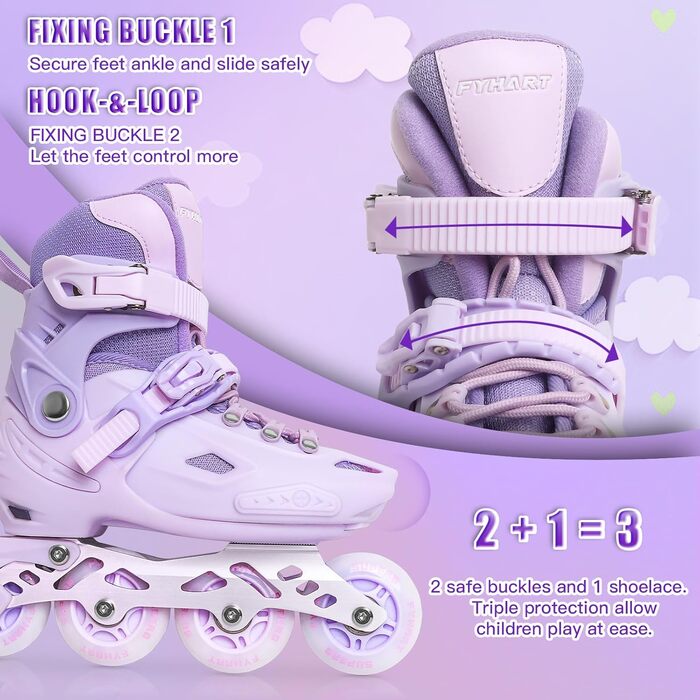 Дитячі ролики Kinder для дівчаток, регульовані, 4 розміри, для занять в приміщенні та на вулиці