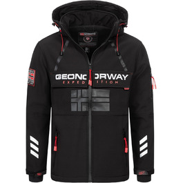Чоловіча куртка Geographical Norway: осінньо-зимова, софтшелл, вітрозахисна, дощовик, спортивна, чорна