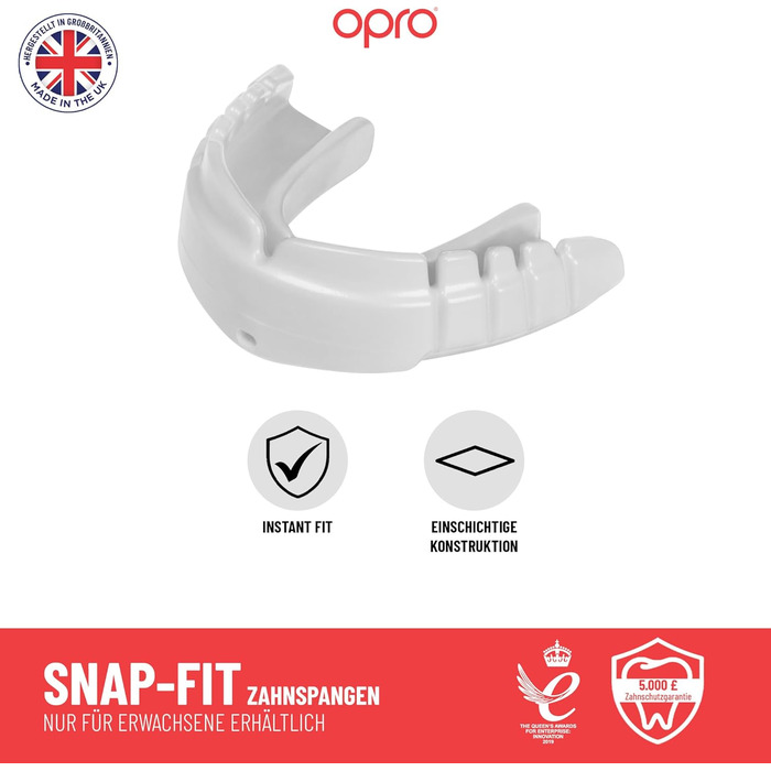Захист для зубів OPRO Snap-Fit для спорту (для дорослих та дітей), прозорий