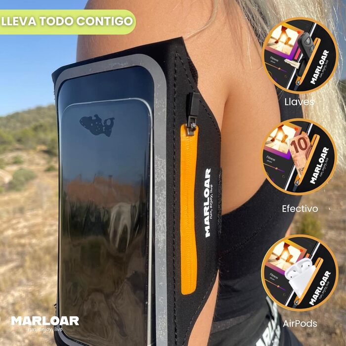 Брелок для рук MARLOAR для бігу, сумісний з iPhone, чорний