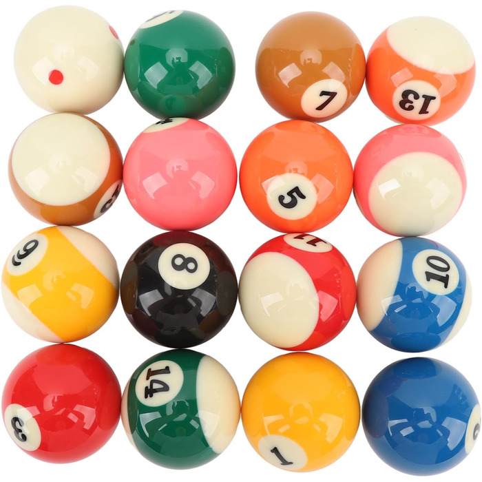 Набір куль для більярду, 16 штук. Кулі для більярду діаметром 5,72 см (2,25 дюйми) для американського більярду. Аксесуар для більярдного столу.