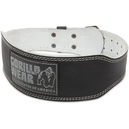 Шкіряний ремінь для бодібілдингу та фітнесу Gorilla Wear 4 дюйми, з підкладкою, чорний, унісекс, розмір S-M