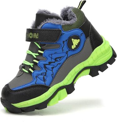 Зимові дитячі черевики для хлопчика: трекінгові, туристичні, водонепроникні, розмір 30-40 EU, зелені