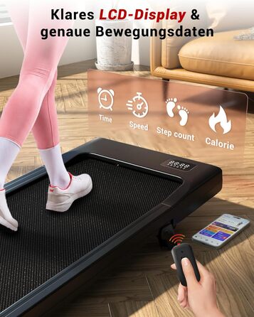 Бігова доріжка Superun Walking Pad з ухилом 6%, для дому, з додатком, до 136 кг, чорна. Швидкість до 12 км/год