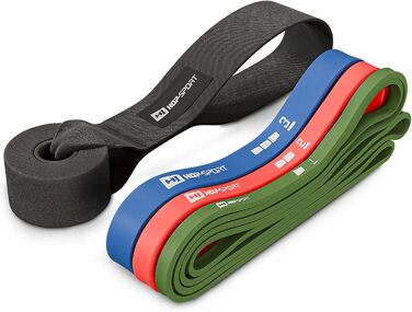 Набір еластичних стрічок Hop-Sport 2-29 кг, для силових тренувань та фітнесу, з дверним кріпленням