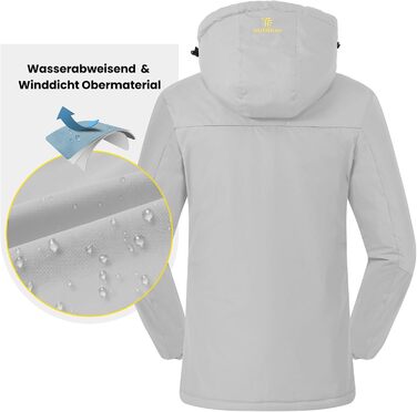 Жіноча куртка: флісова, зимова, водонепроникна, дихаюча, тепла, вітрозахисна, софтшел з капюшоном, для активного відпочинку (S, світло-сіра)