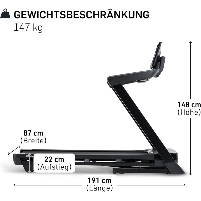 Біговий тренажер NordicTrack T Series: для дому, з регулюванням нахилу, Bluetooth, до 136 кг