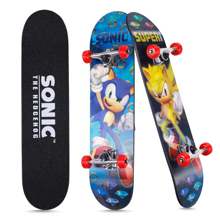 Скейтборд Sonic 31 дюйм з лентикулярним дизайном, професійні траки, 9-шаровий клен, повний гріптейп - для початківців та досвідчених райдерів