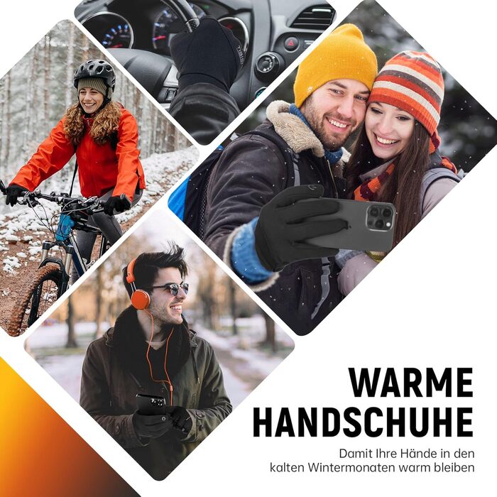 Терморукавички чоловічі та жіночі: для їзди на велосипеді, спорту, бігу, катання на лижах, піших прогулянок, мотоцикла. Чорний колір, модель ST-02