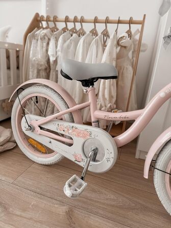Дитяче велосипед Sun Baby Flower Bike для дівчаток, 16 дюймів, знімний ручка-штовхач, 2-6 років (Блакитний)
