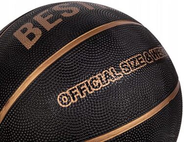 Баскетбольний м'яч BESTIF розмір 5/7 для дітей та дорослих. NBA, тренування, indoor/outdoor, чорний/золотий