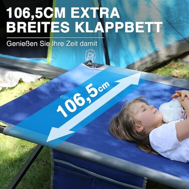 Розкладне ліжко EVER ADVANCED 214x106 см, 300 кг, XXL, для кемпінгу та відпочинку на природі